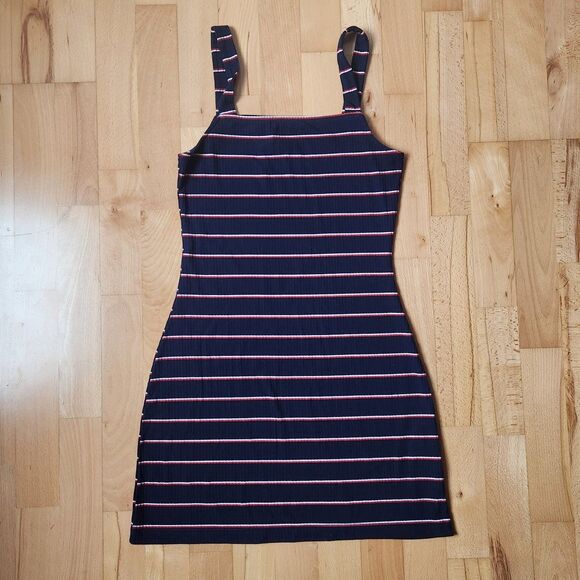 2/$15 Windsor Navy, Red, White, Striped Form Fitting, Mini Dress, Medium - Picture 1 of 6